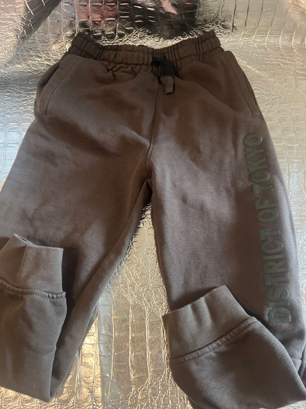 Zara Kids Dark Brown Fleece Joggers with Side Logo